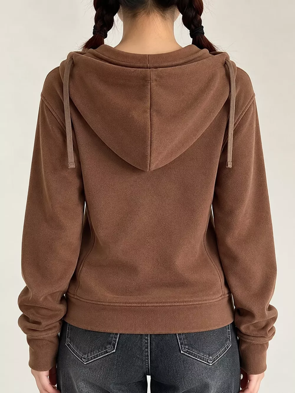 Drawstring Zip-Up Slim Fit Hoodie, image 2
