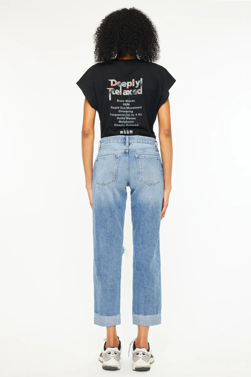 Mid Rise Distressed Boyfriend Fit Jeans, image 7