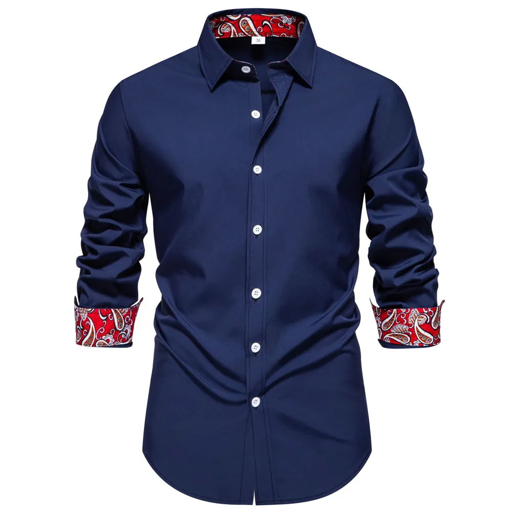 Men's Casual Button-Down Shirt with Cuff Detail, image 7