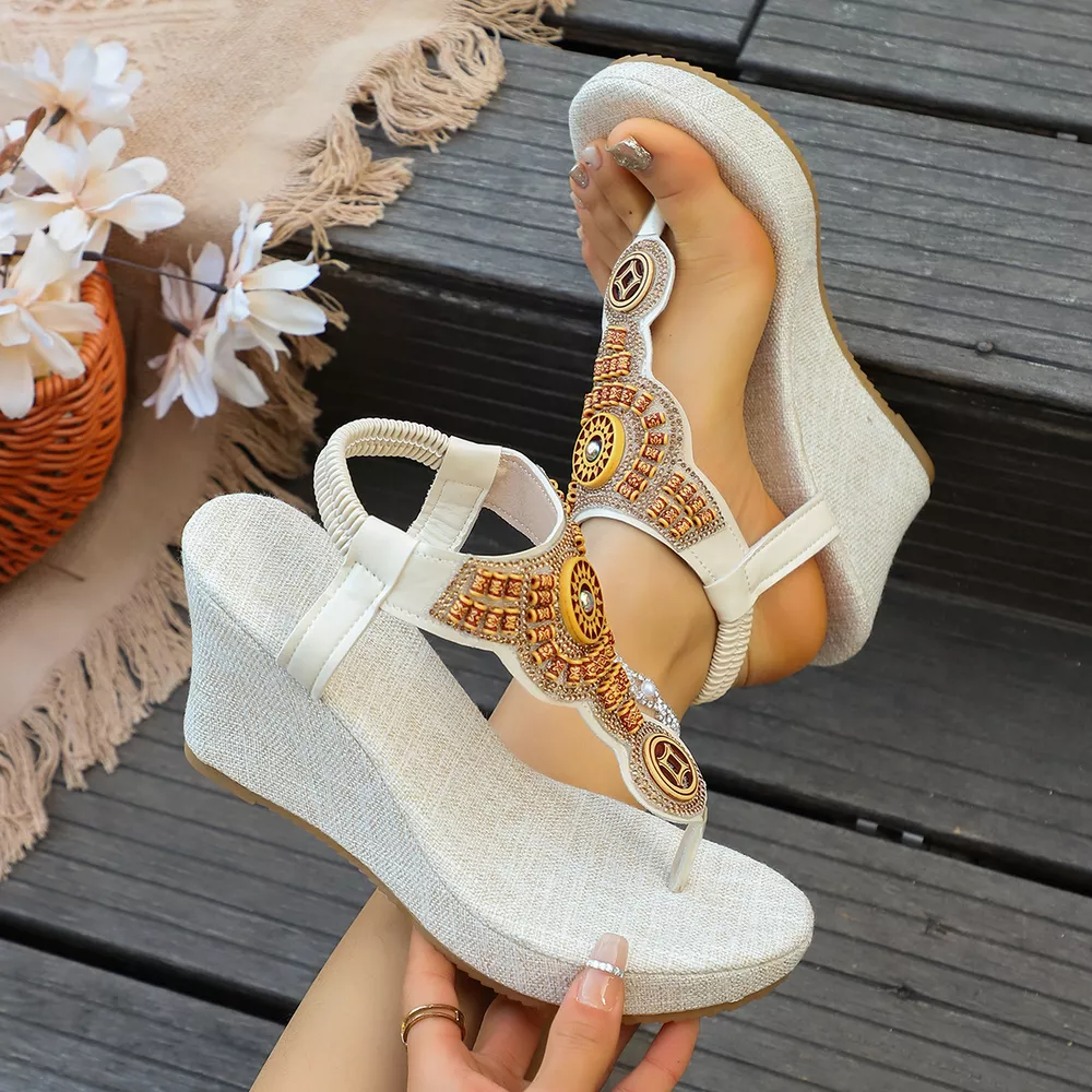 Toe Post Wedge Sandals, image 7