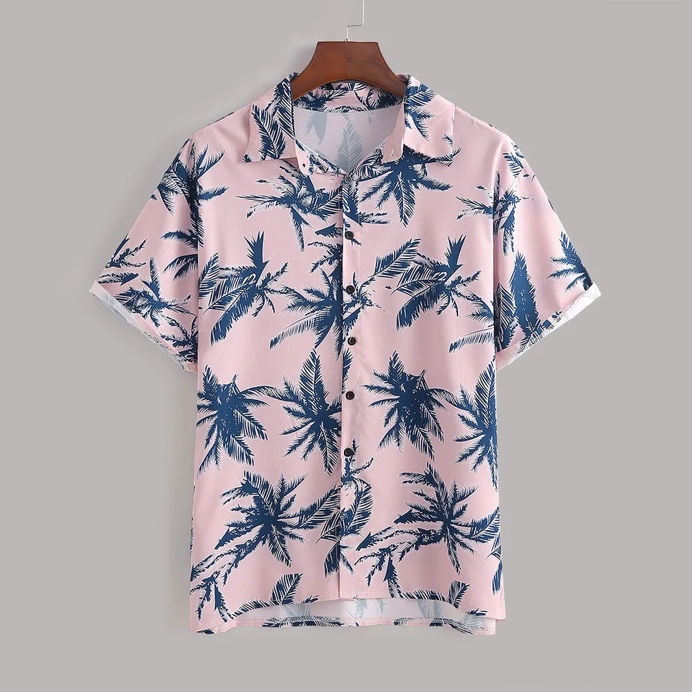 Men's Full Size Tropical Print Hawaiian Style Top and Shorts Set Plus Size, image 2