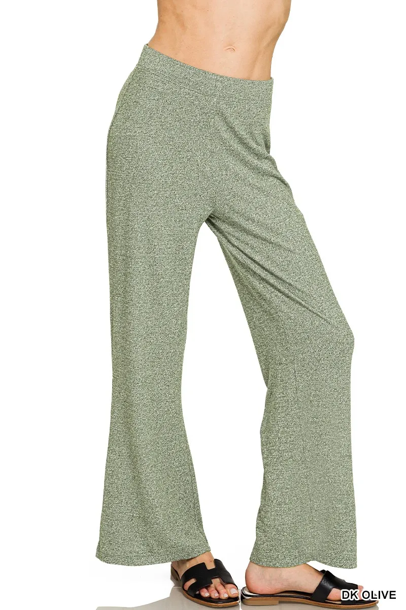 Soft Elastic Waisted Flare Pants