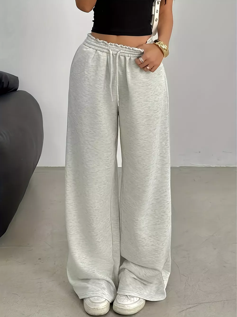 Drawstring Loose Fit Pants, image 2