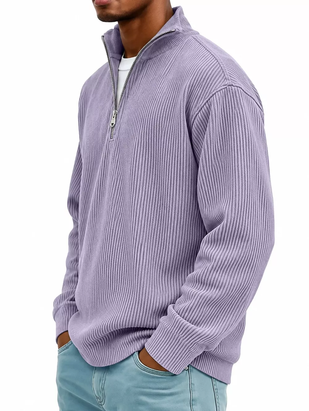Men's Full Size Quarter-Zip Long Sleeve Sweatshirt Plus Size, image 33