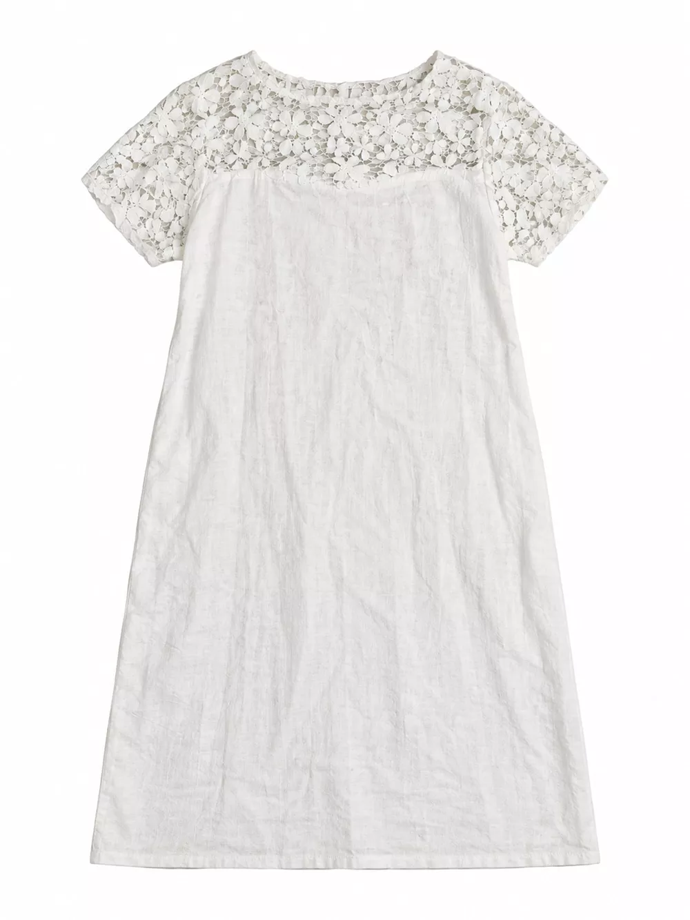 Full Size Floral Lace Short Sleeve Shift Dress Plus Size
