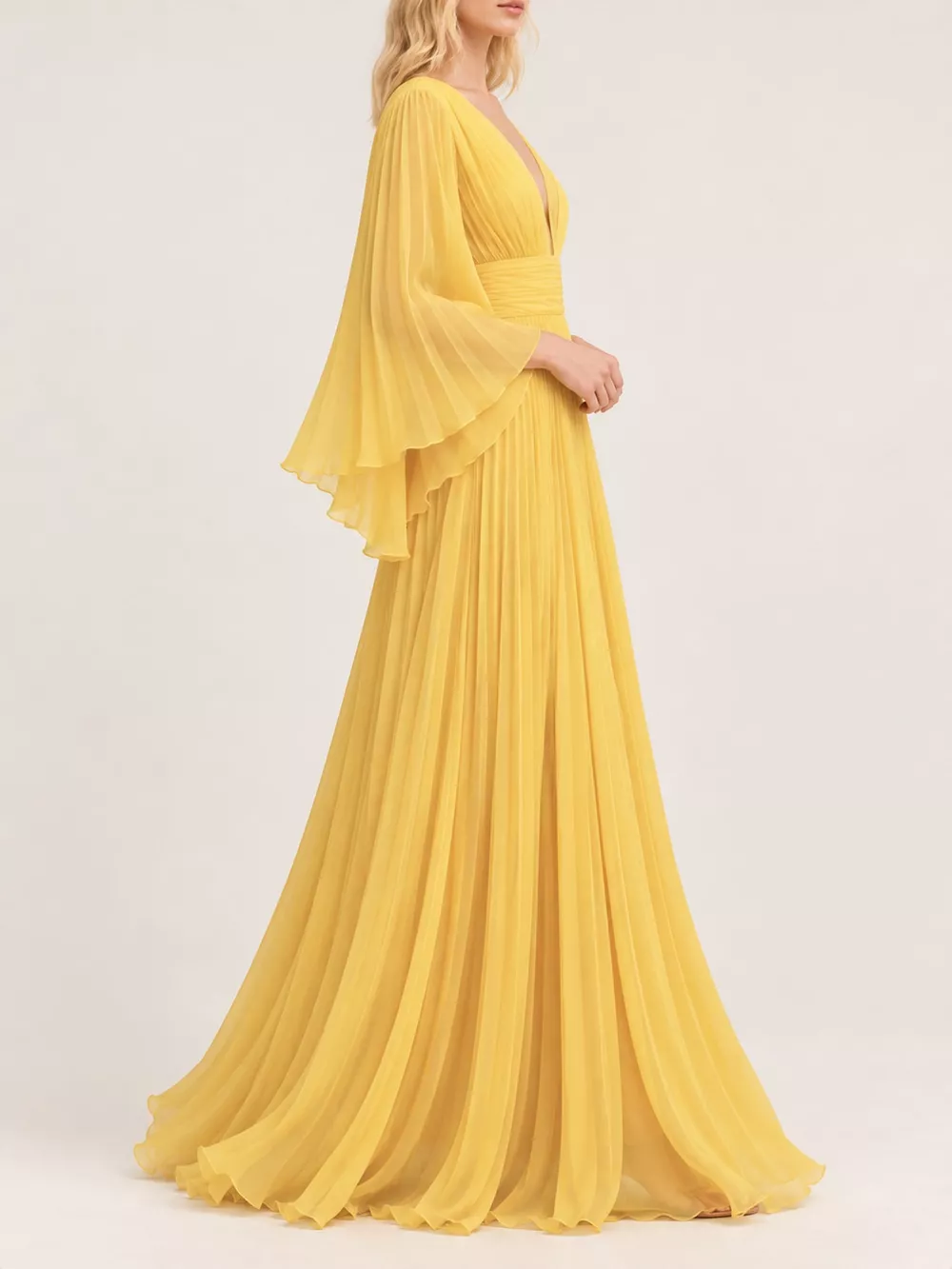 V-Neck Pleated Maxi Dress, image 10