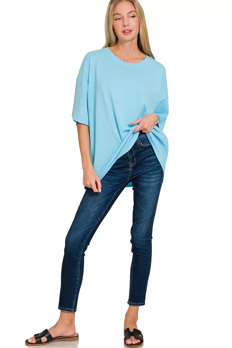 Cotton Short Sleeve Oversized Tunic Tee, image 3