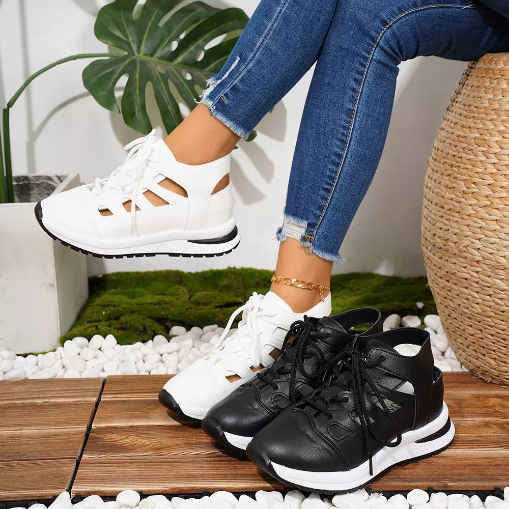 Round Toe Lace Up Sneakers, image 2