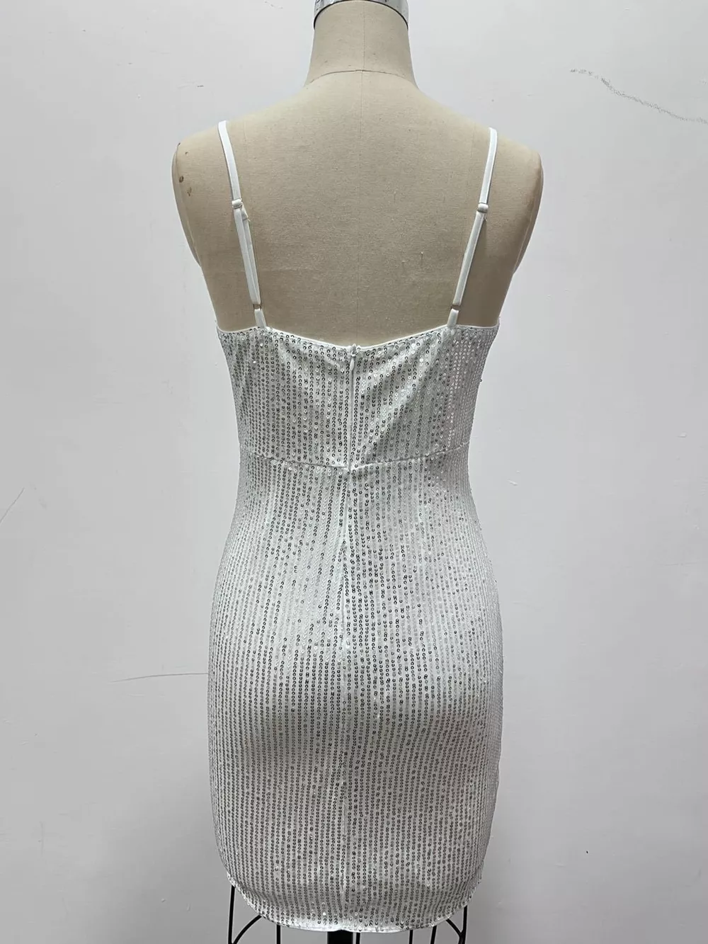 Sequin V-Neck Bodycon Mini Dress, image 4