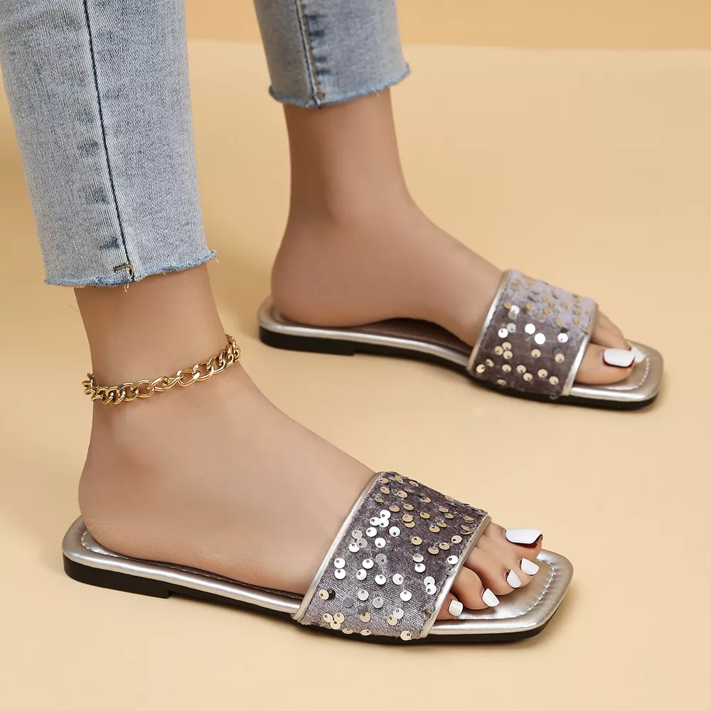 Sequin Open Toe Sandals, image 8