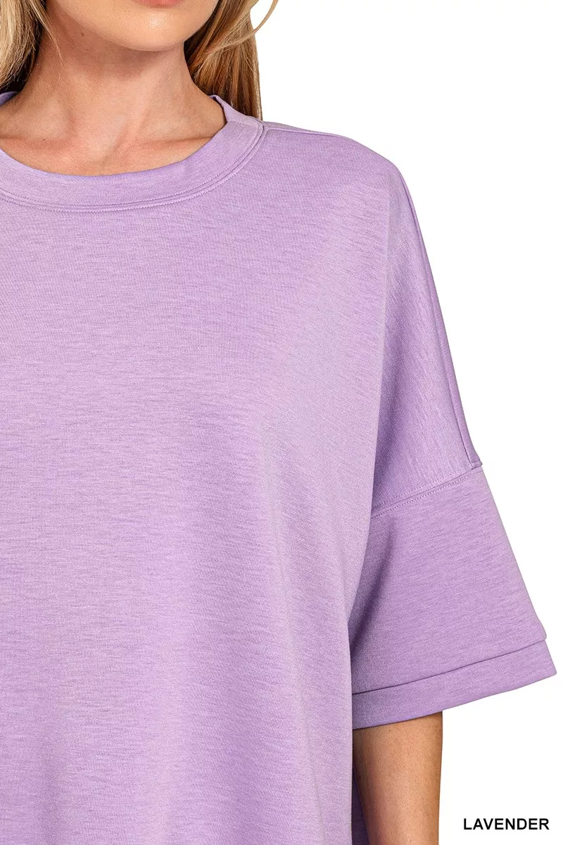 Scuba Round Neck Top With Side Slits, image 5