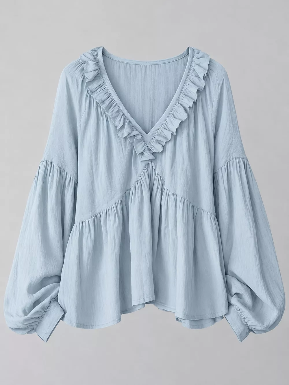 Ruffled V-Neck Blouse, image 8
