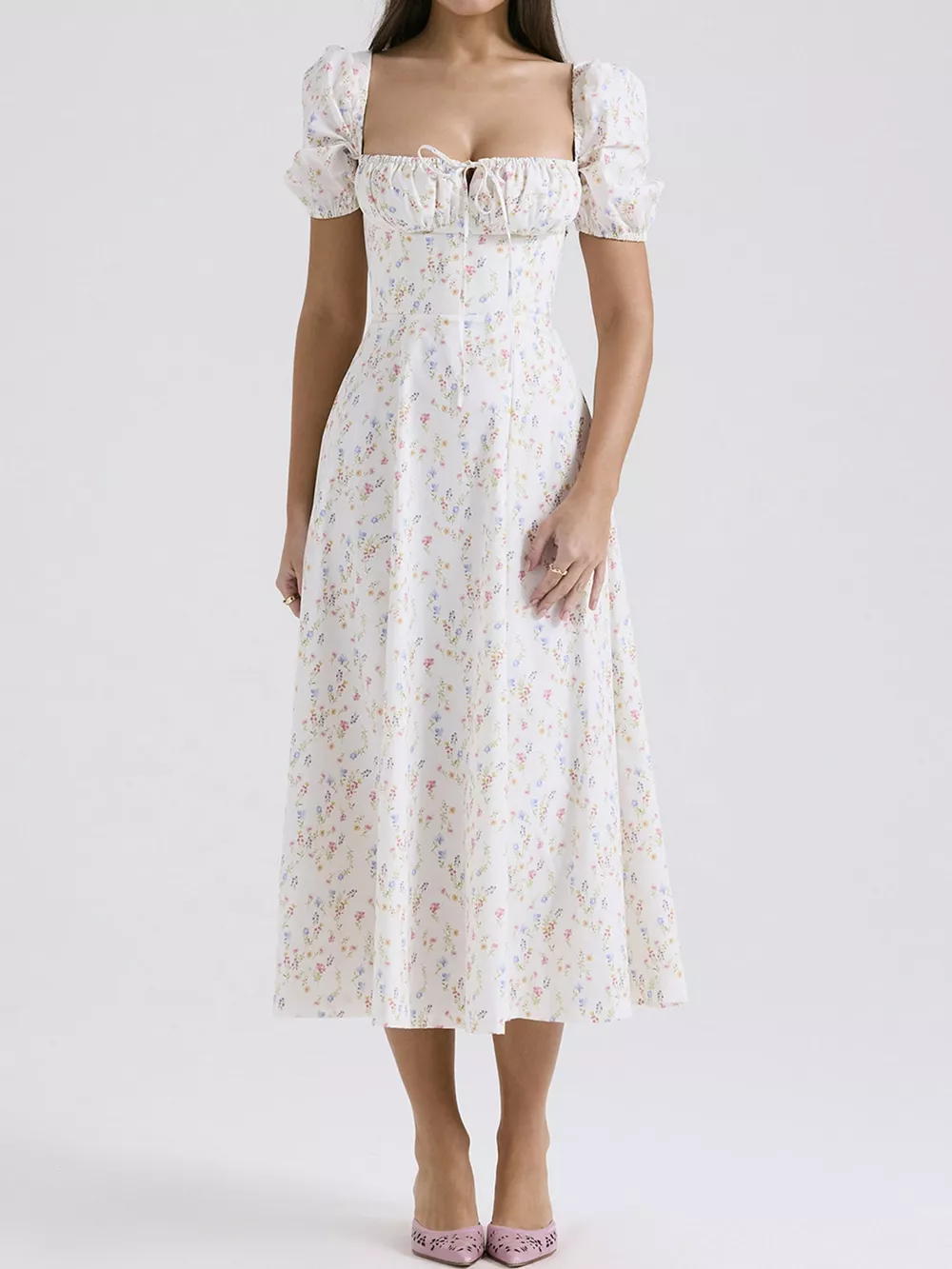 Floral Spaghetti Straps Midi Dress, image 37