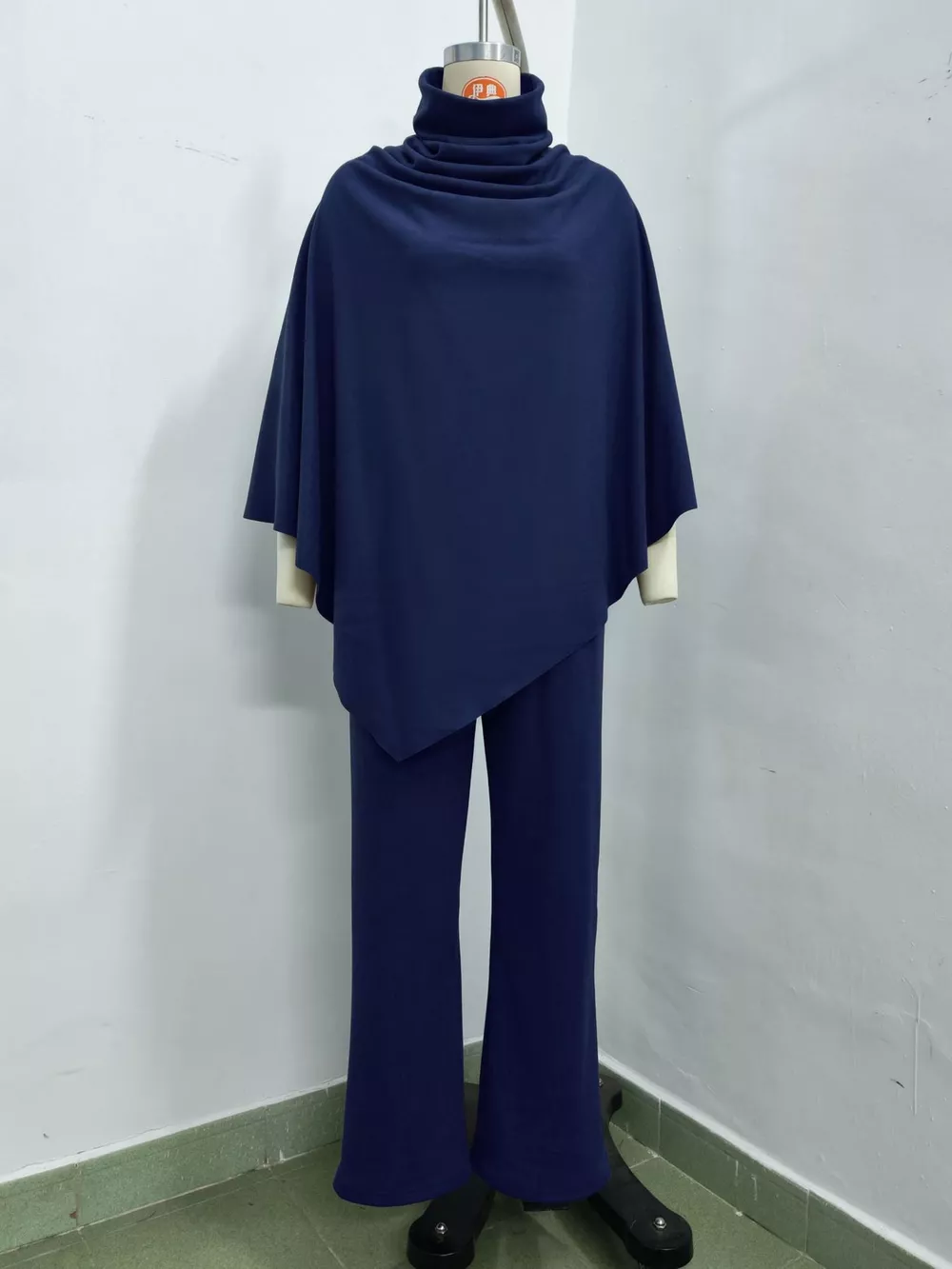 Full Size Turtleneck Poncho and Wide-Leg Pants Set Plus Size, image 22