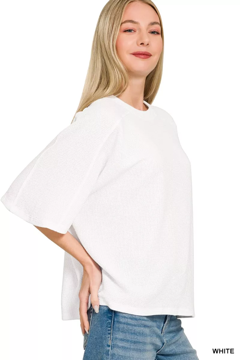 Double Knit Short Sleeve Top, image 3