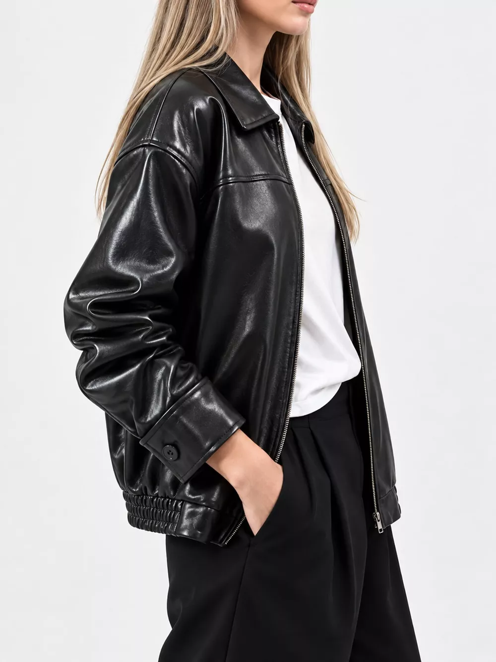 Zip Up Dropped Shoulder Jacket, image 2