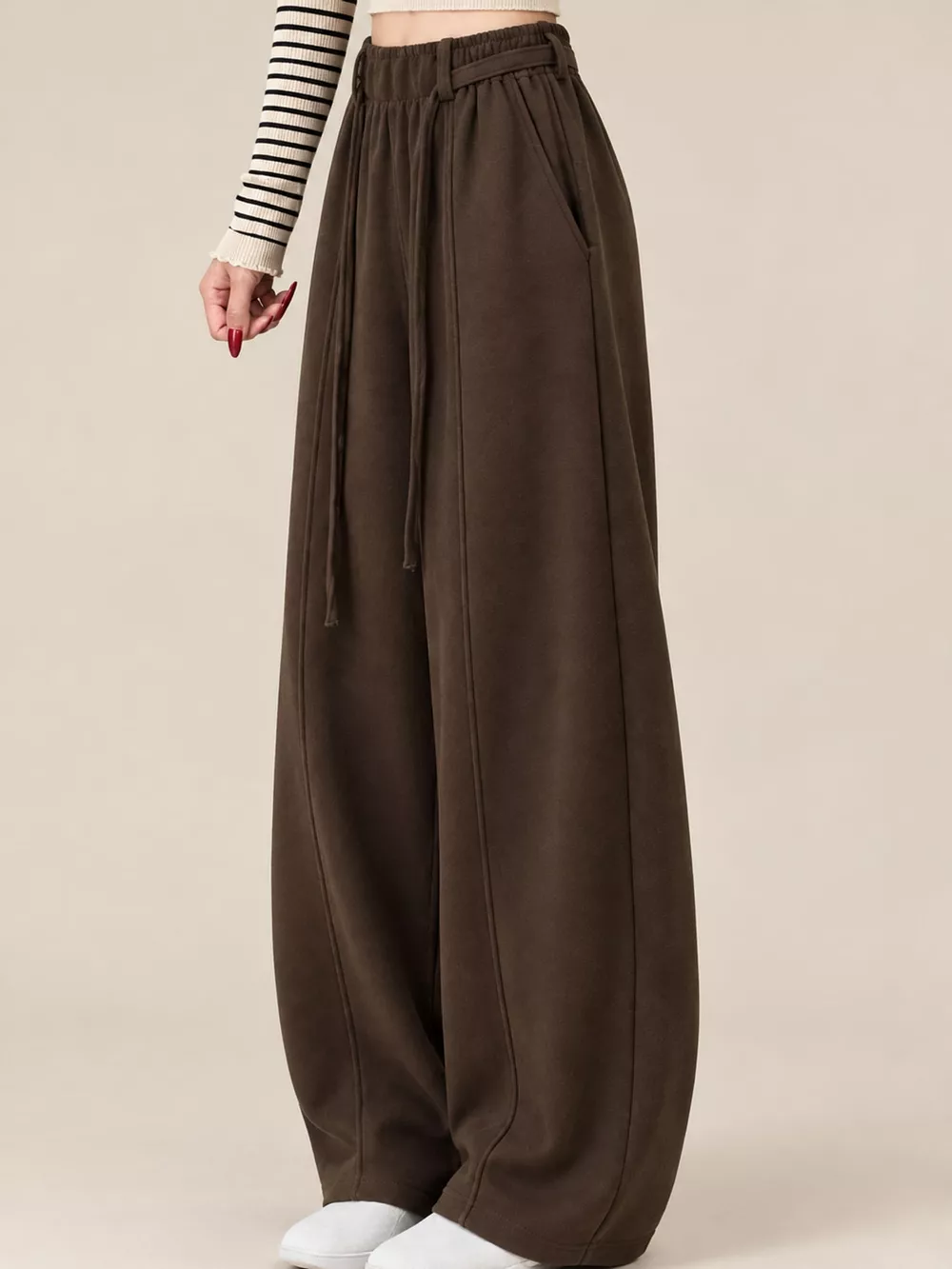 Drawstring Wide-Leg Casual Pants, image 22