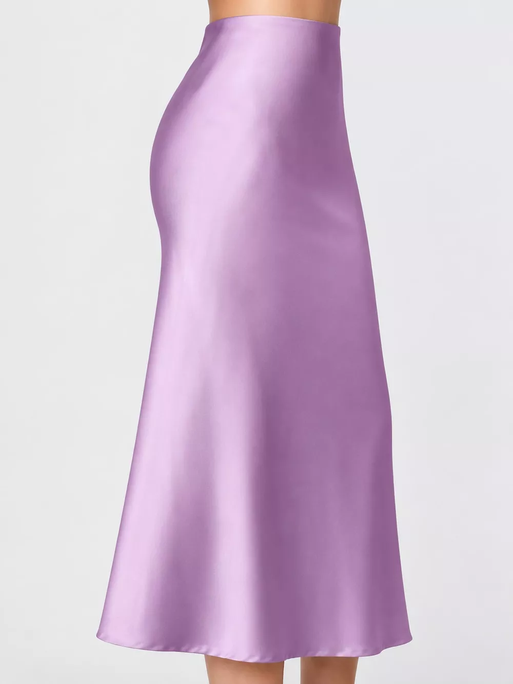 High-Waisted Satin Midi Skirt, image 36