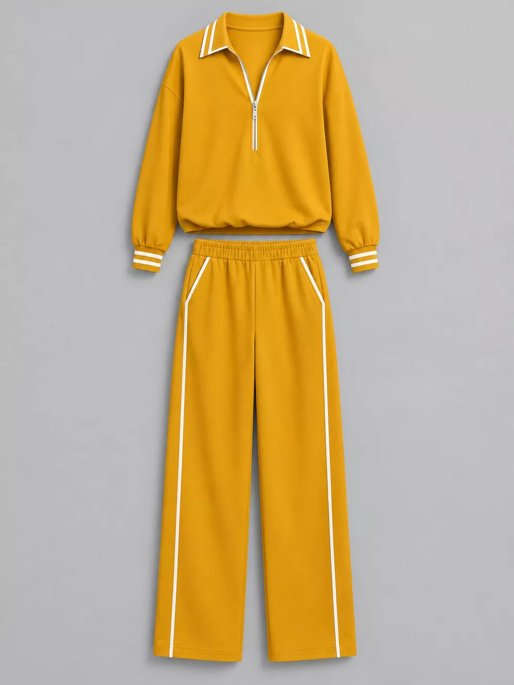 Striped Half Zip Top and Pants Set, image 4