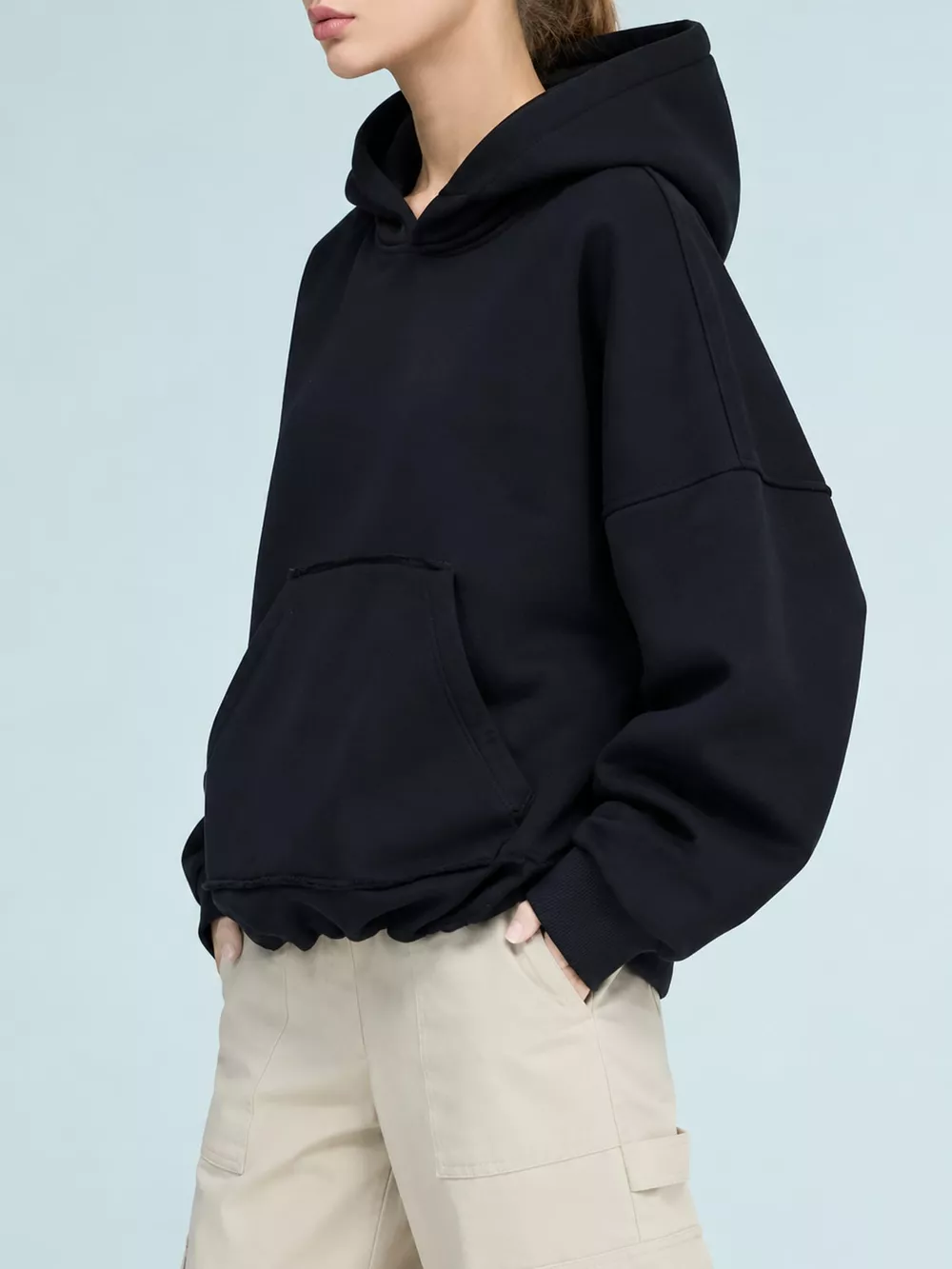 Kangaroo Pocket Dropped Shoulder Hoodie, image 42