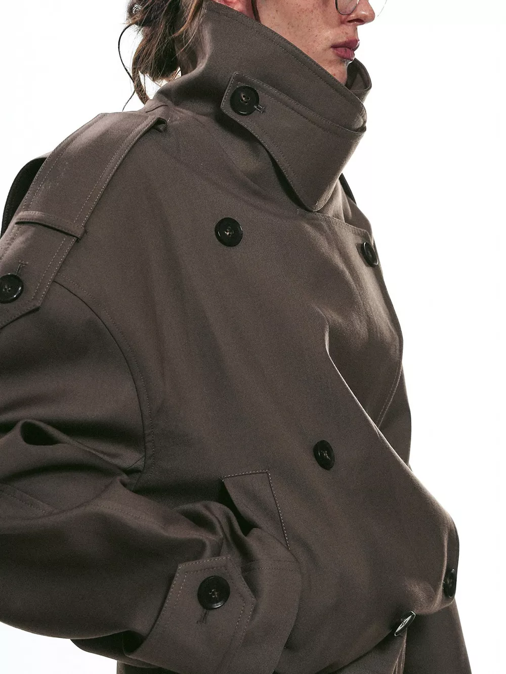 Belted Waist Button Up Trench Jacket, image 7