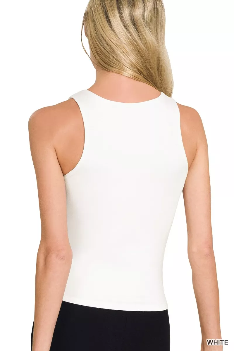 Premium Rayon Double Layered Round Neck Tank Top, image 3