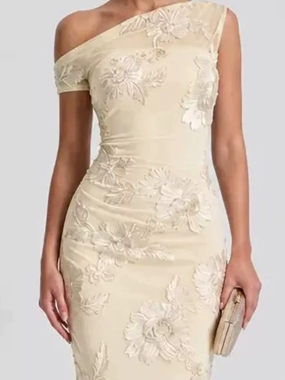 One-Shoulder Floral Embroidered Maxi Dress, image 23