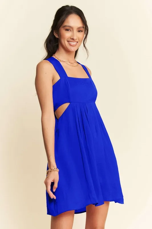 Washed Satin Cutout Skirt Bandeau Mini Dress, image 3