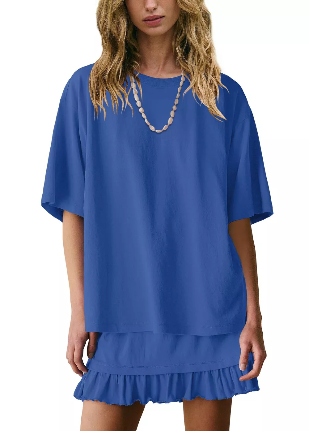 Round Neck Half Sleeve Tee and Skirt Set, image 4