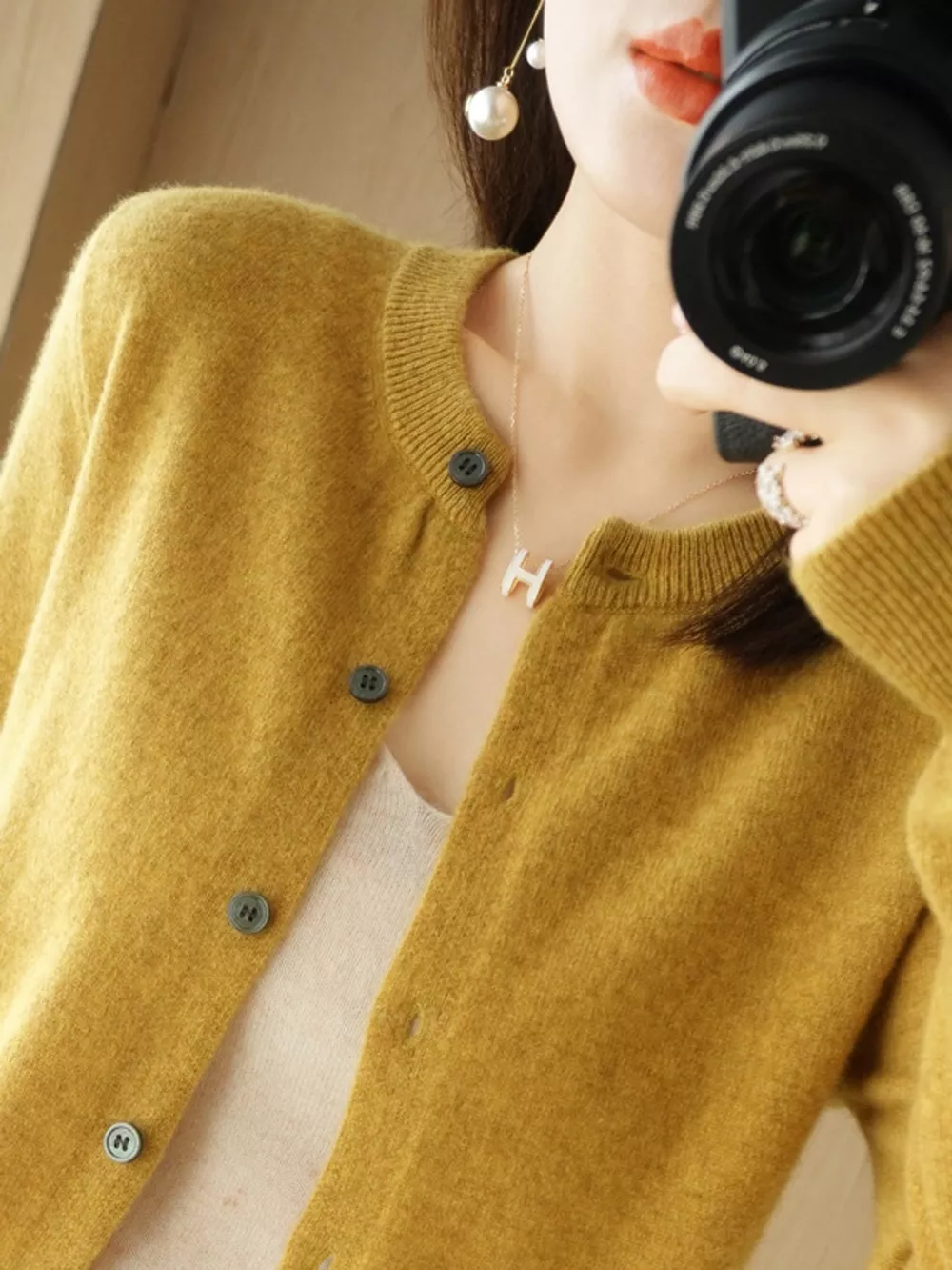 Crew Neck Button-Down Cardigan, image 83