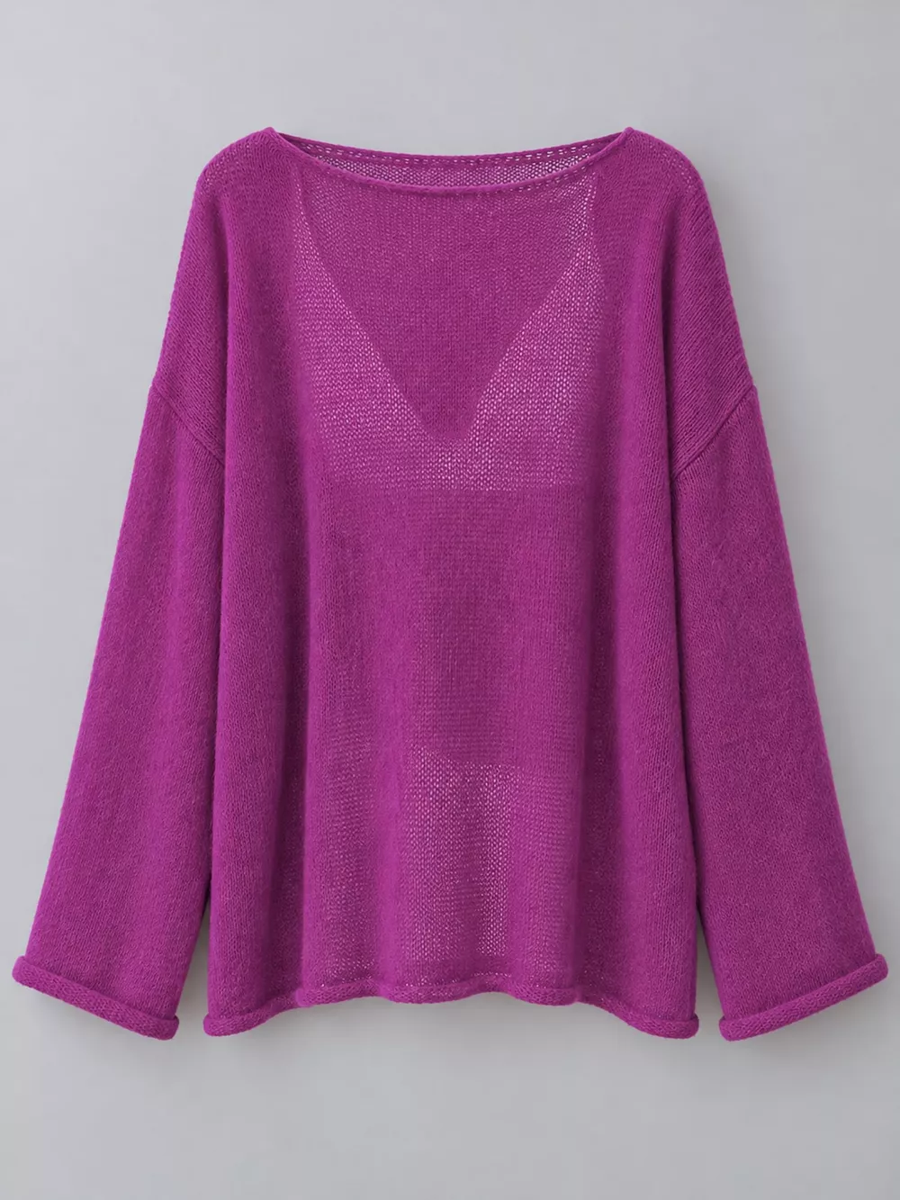 Full Size Sheer Lightweight Knit Top Plus Size, image 54