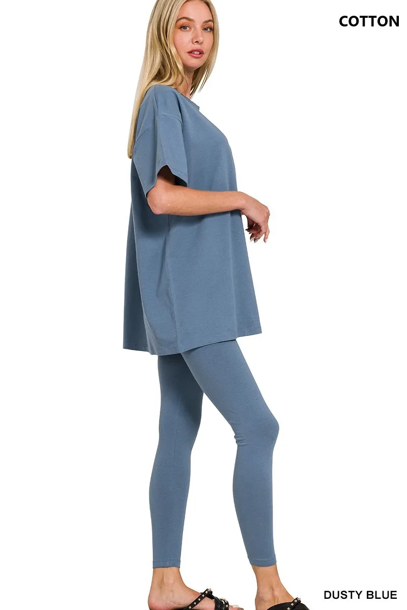Cotton Round Neck Top & Legging Set, image 4