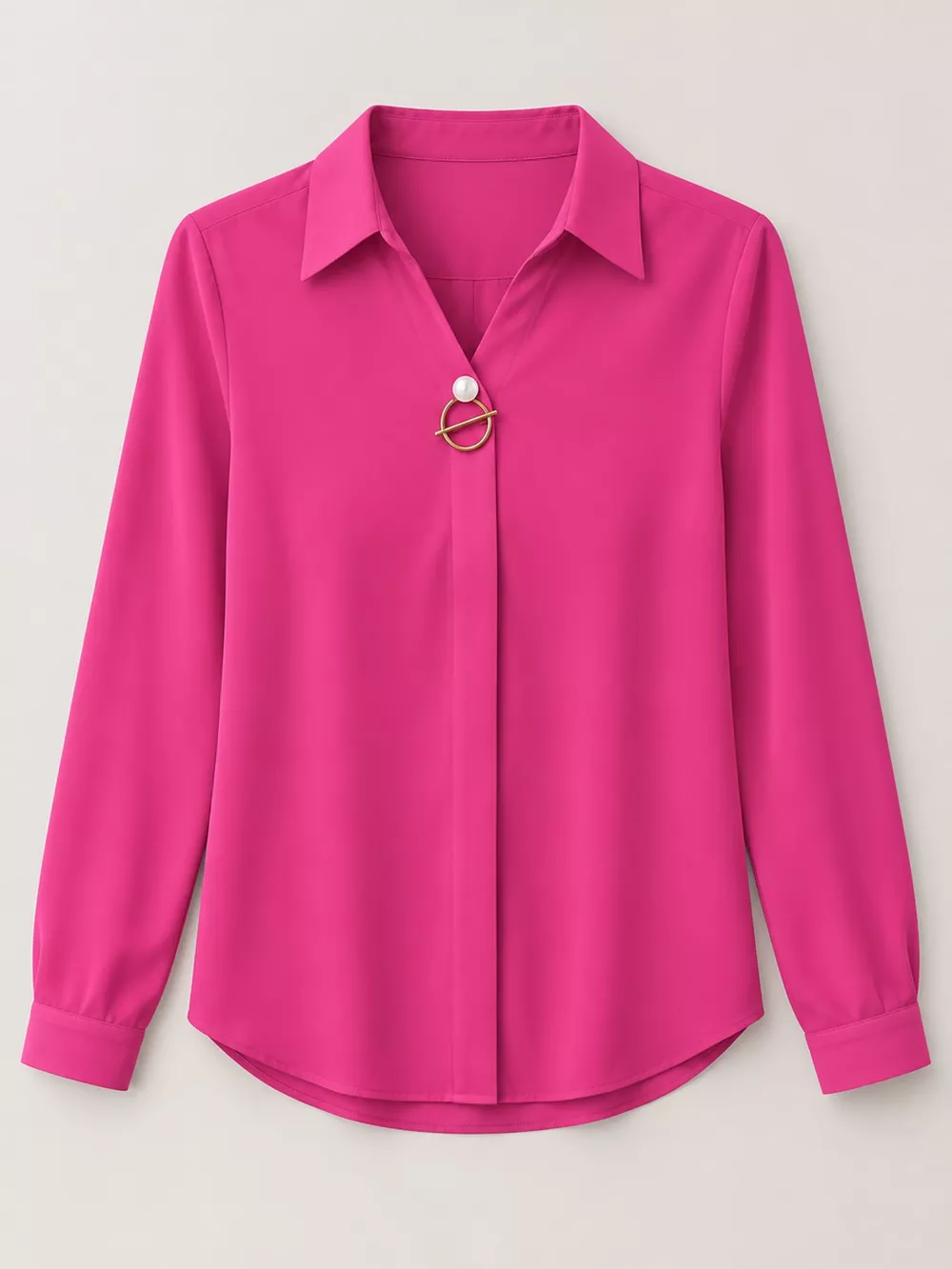 Long Sleeve Satin Blouse, image 25