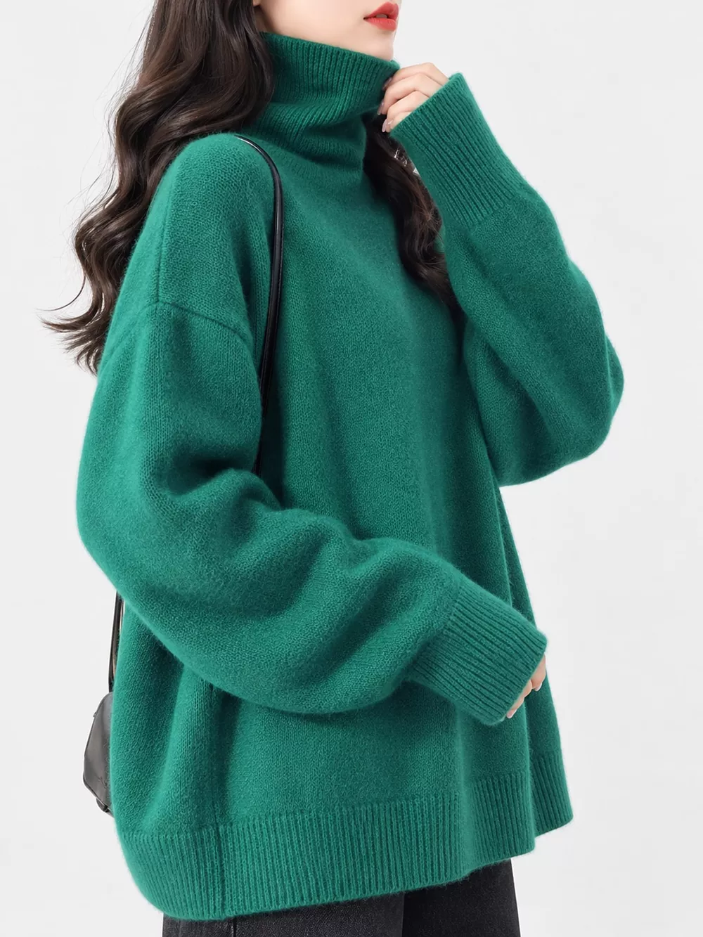 Turtleneck Dropped Shoulder Sweater, image 46