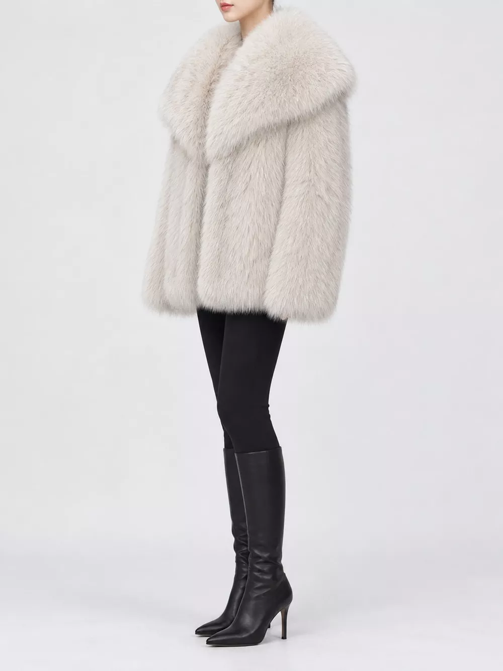 Fox Fur Collar Winter Outerwear, image 34