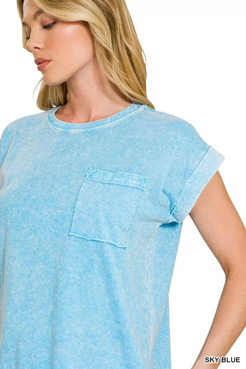 Halo Snow Washed Cuffed Short Sleeve Tee, image 7