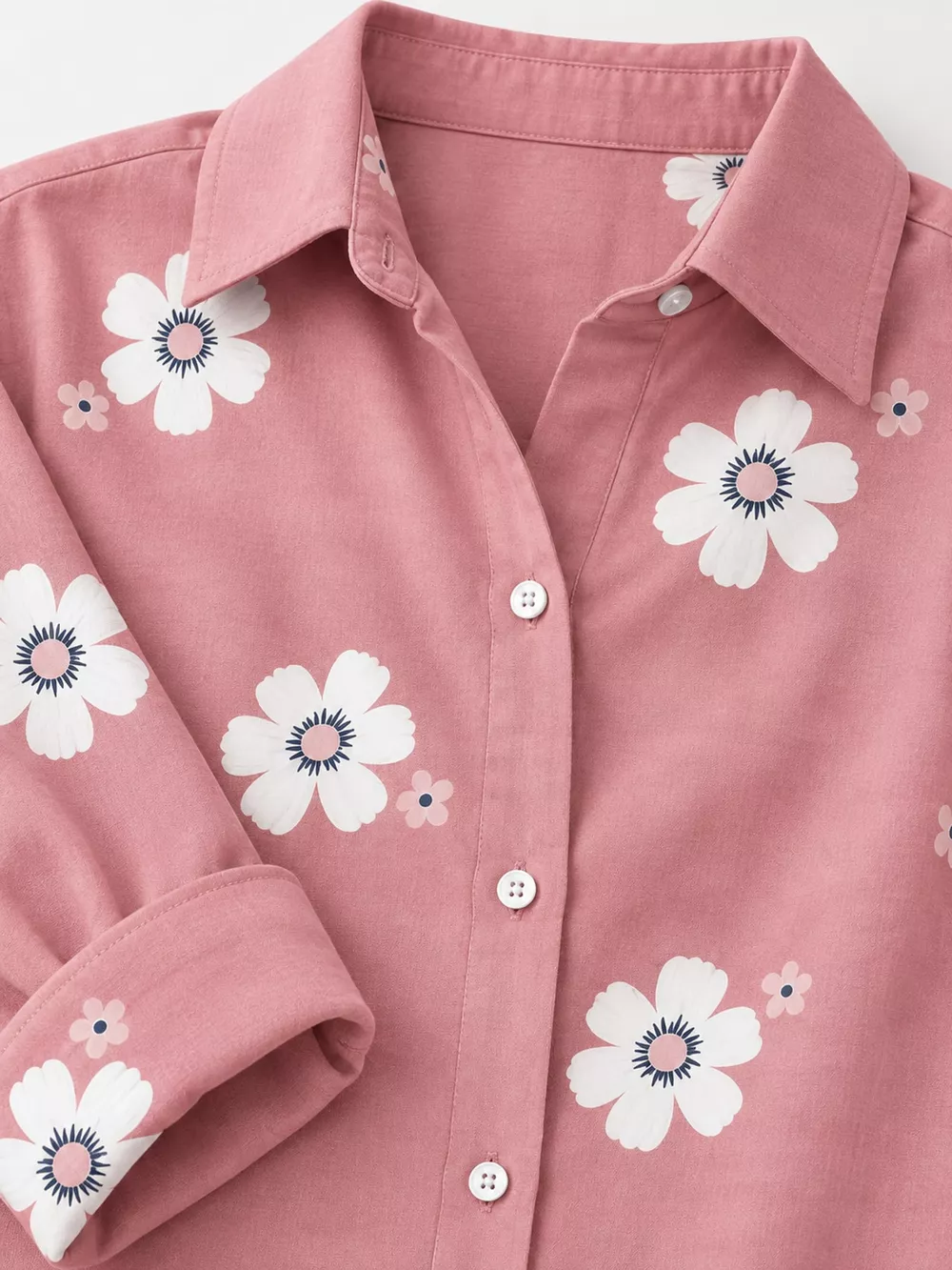 Full Size Floral Print Button-Down Casual Shirt Plus Size, image 10