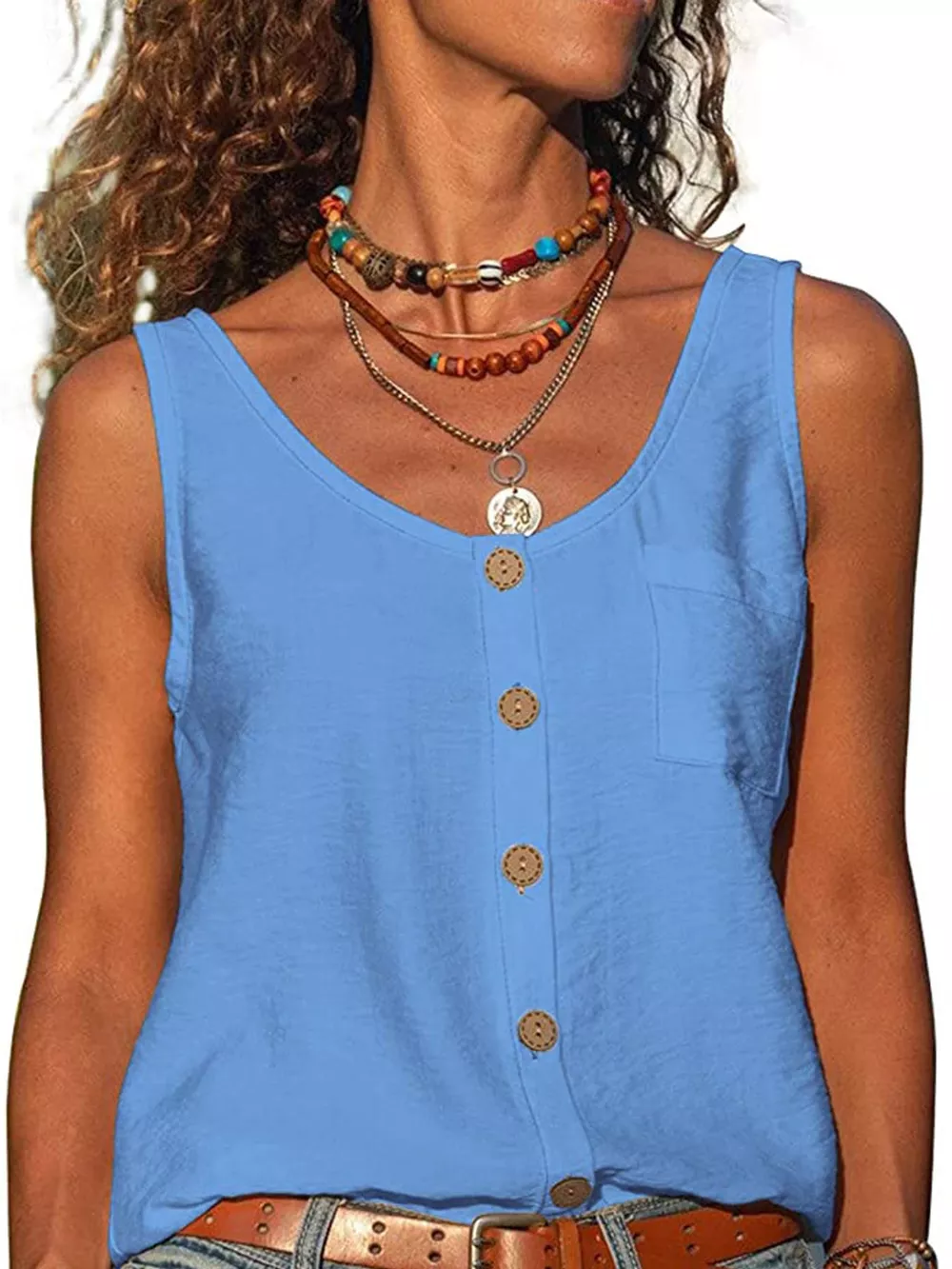 Full Size Casual Round Neck Tank Plus Size, image 2