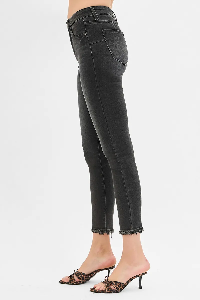 Full Size Tummy Control Mid Rise Crop Skinny Jeans Plus Size, image 4
