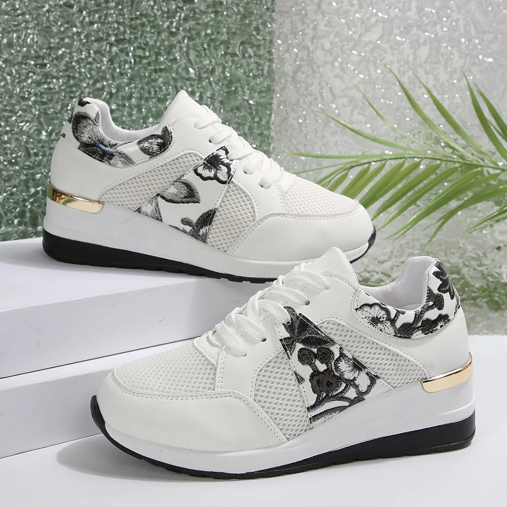 Floral Mesh Wedge Athletic, image 18