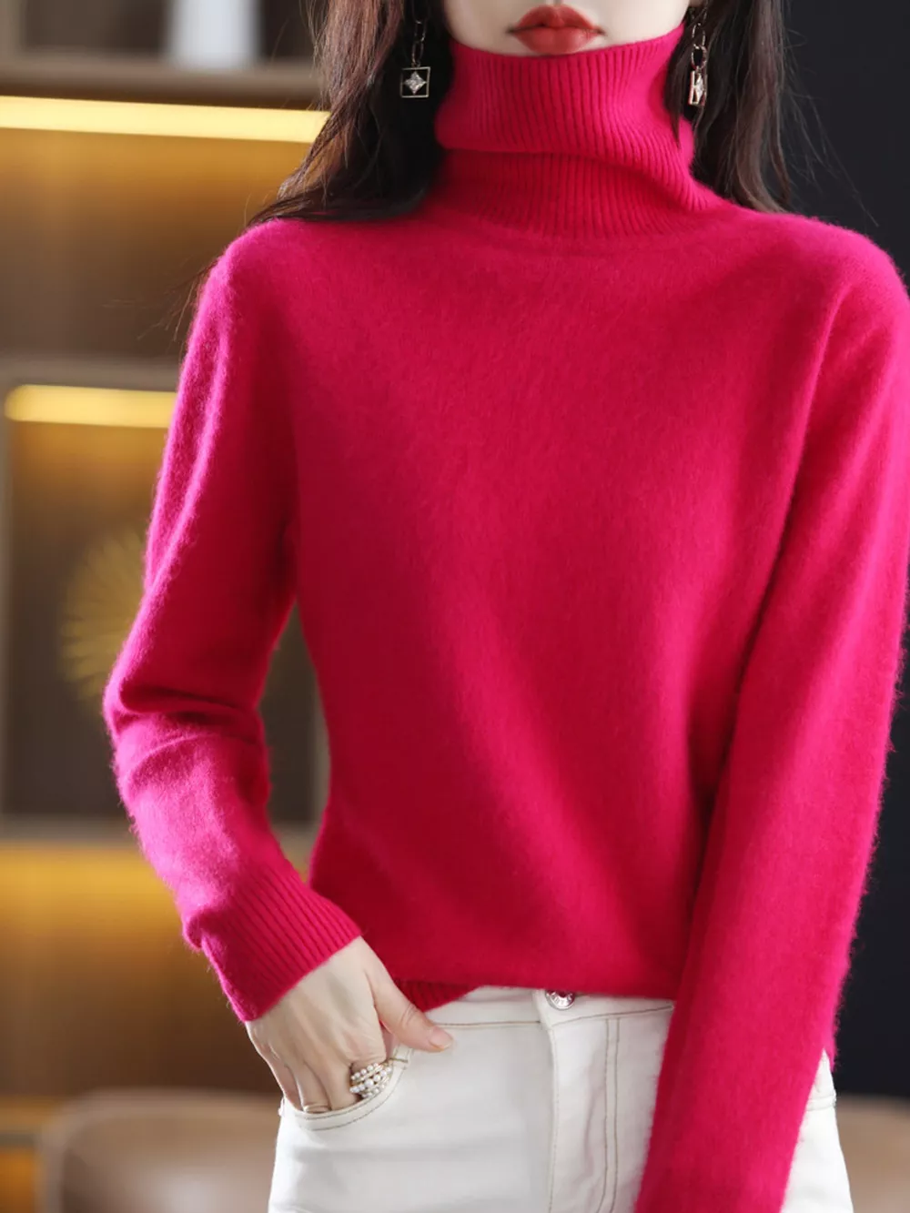 Full Size Turtleneck Long Sleeve Sweater Plus Size, image 41