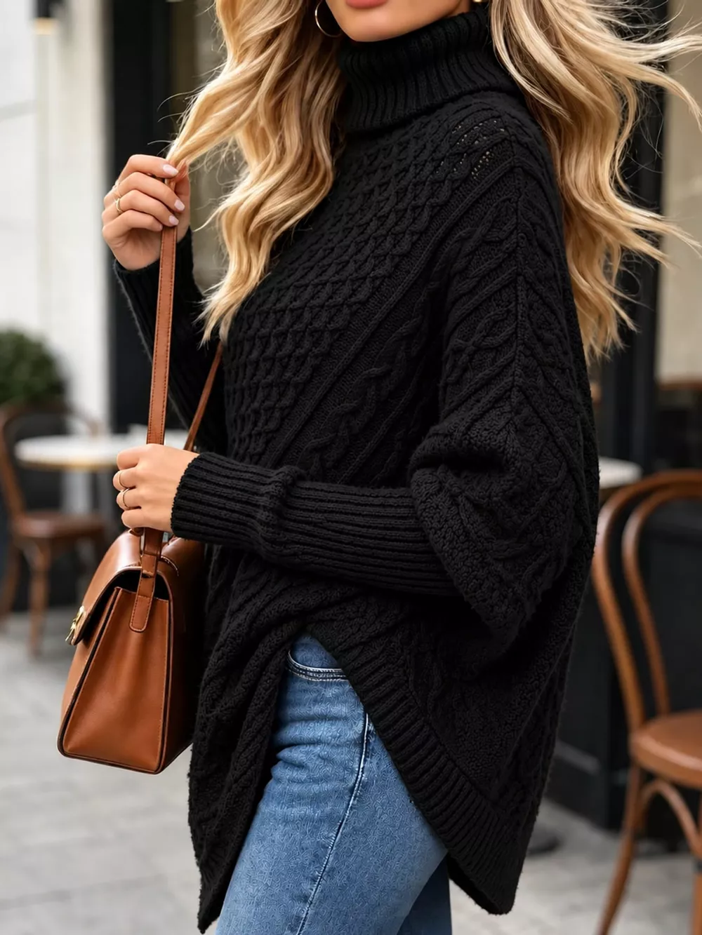 Turtleneck Cable-Knit Sweater, image 14