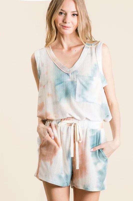 Tie Dye Textured Knit Top and Shorts Set, image 9