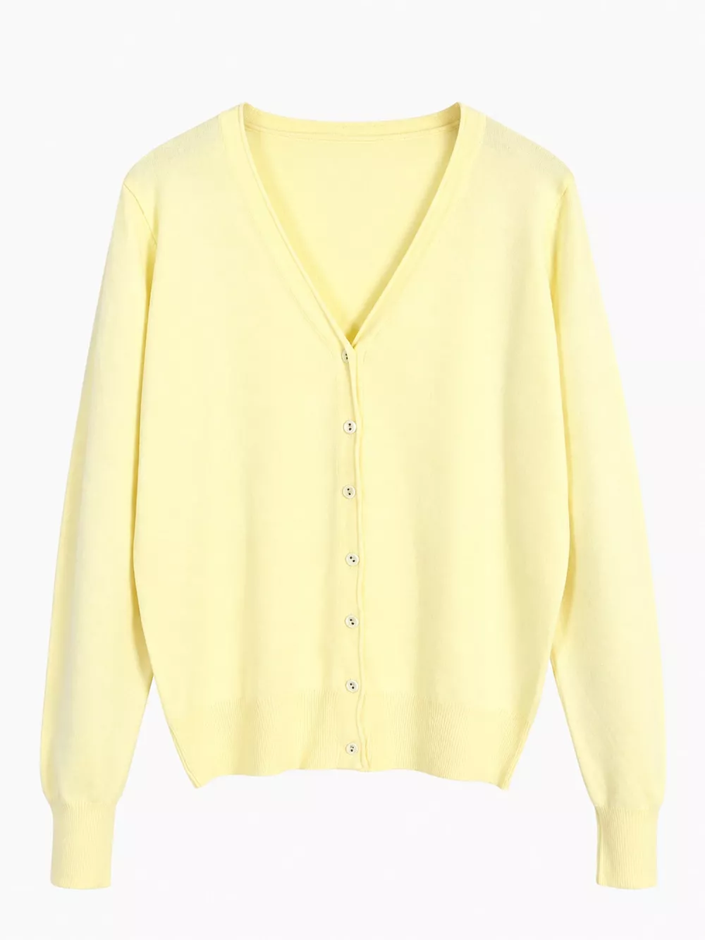 Classic V-Neck Button-Down Knit Cardigan, image 45