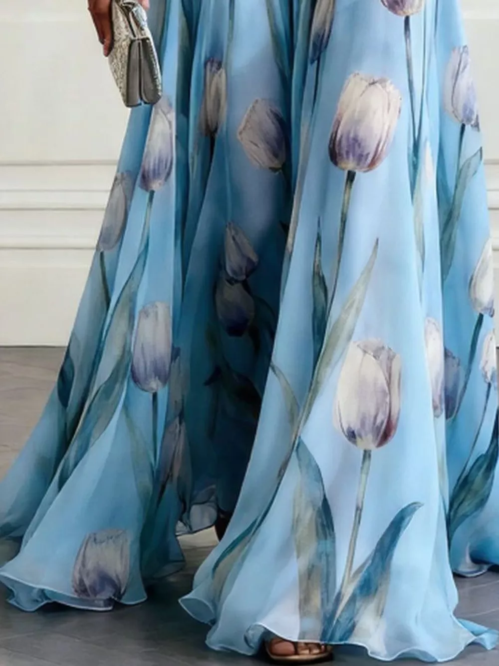 Full Size Sleeveless Floral Print Maxi Dress Plus Size, image 5