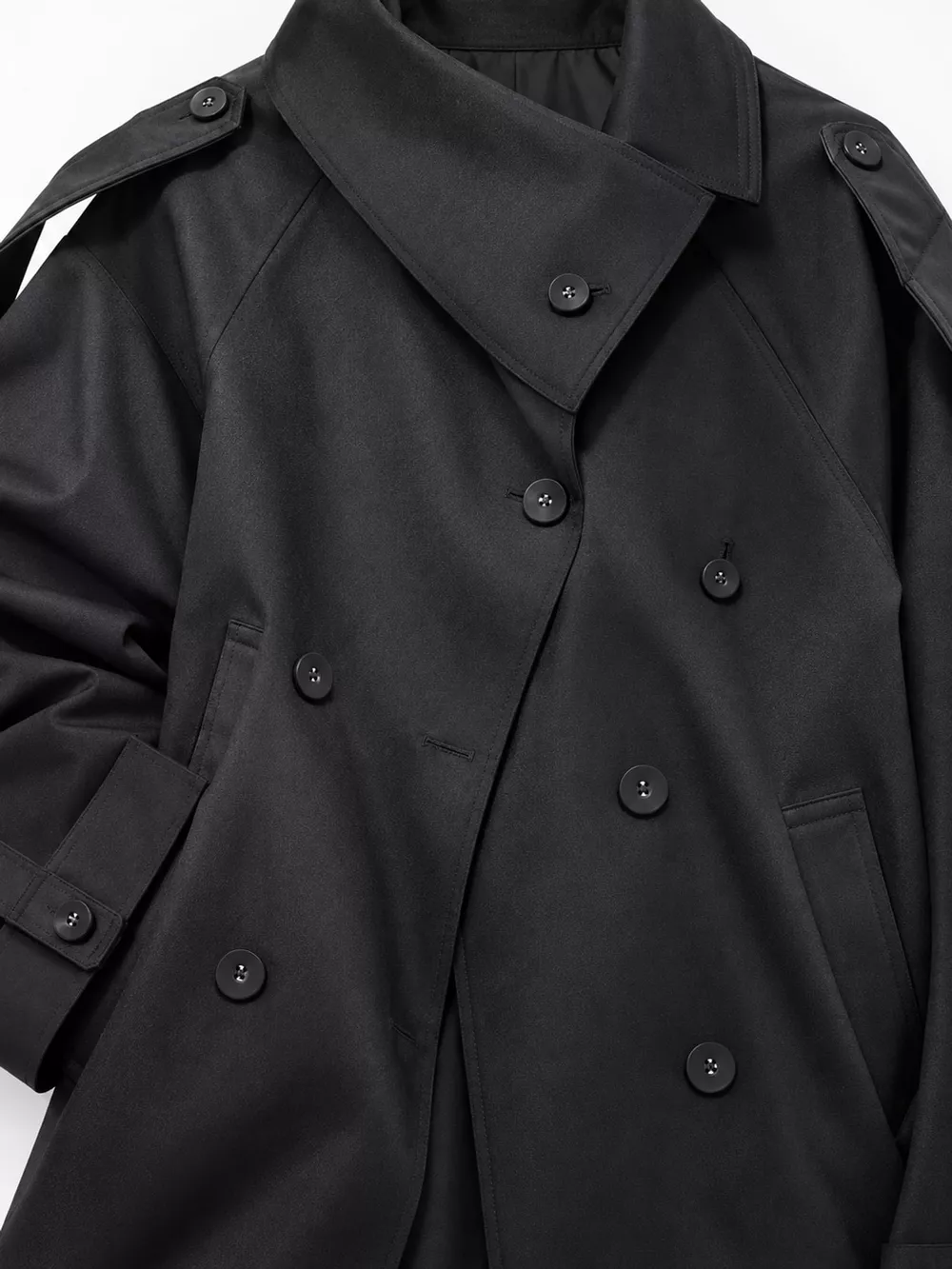 Double-Breasted Cropped Trench Jacket, image 14