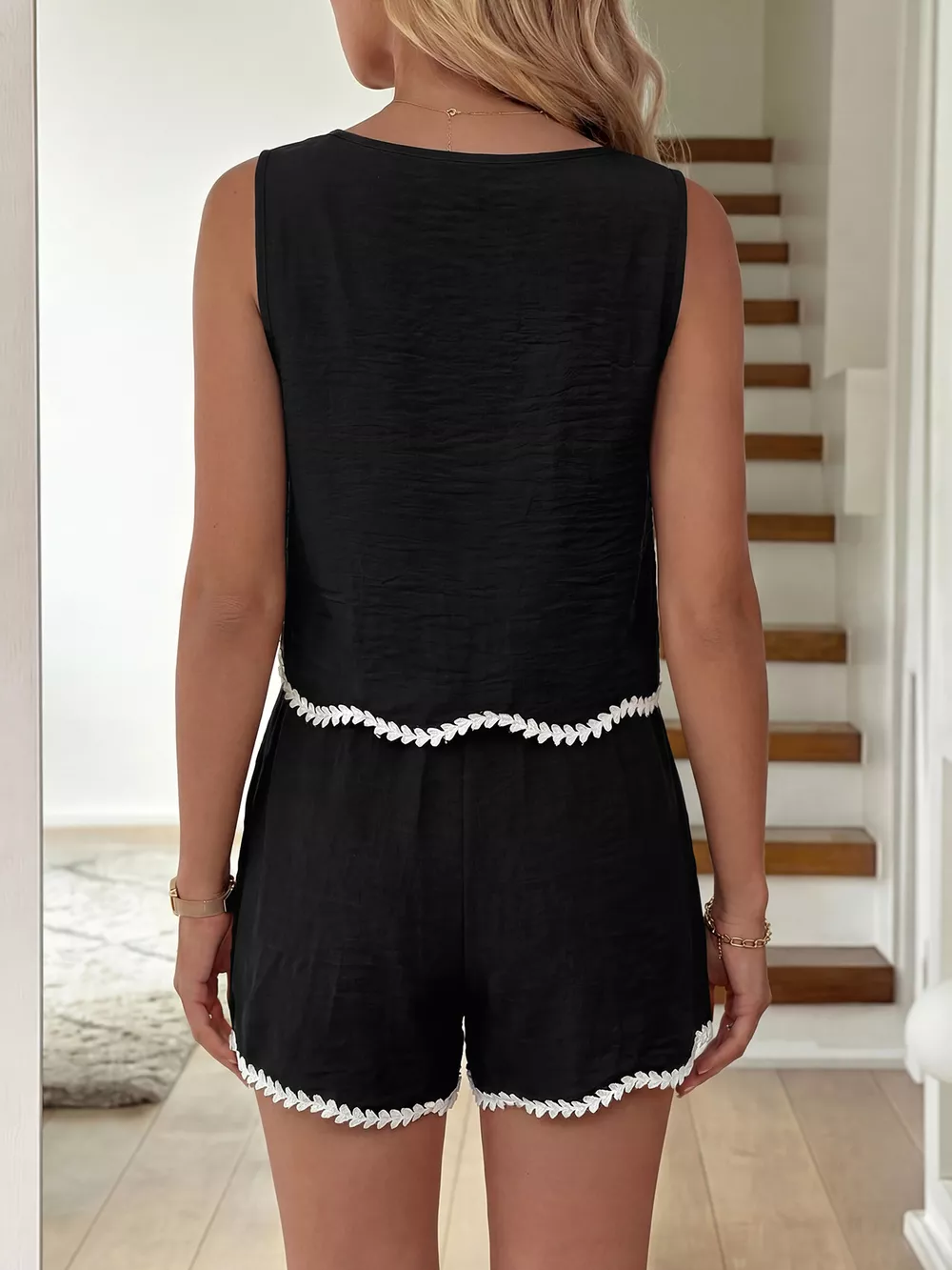 Contrast Trim Tank and Shorts Set, image 6