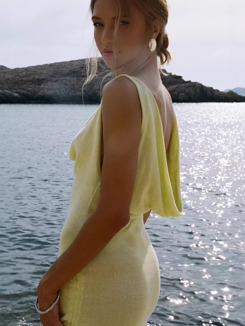 Cowl Neck Drawstring Mini Dress, image 2
