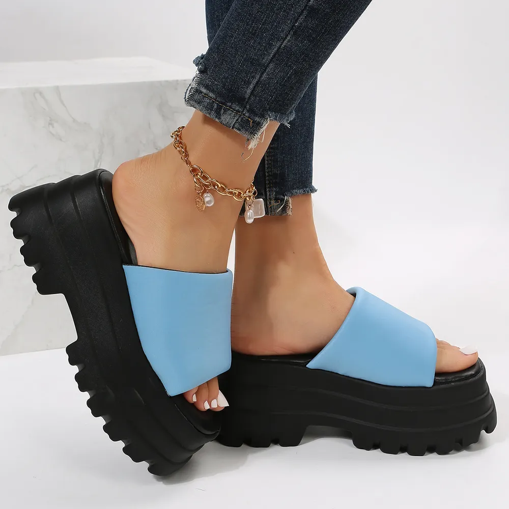 Open Toe Platform Slide Sandals, image 7