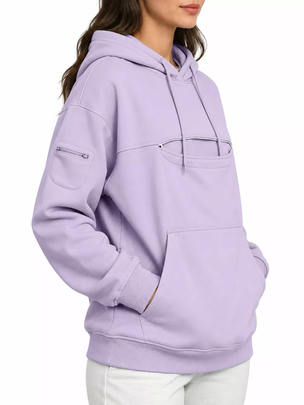 Full Size Cat Pouch Drawstring Hoodie Plus Size, image 30